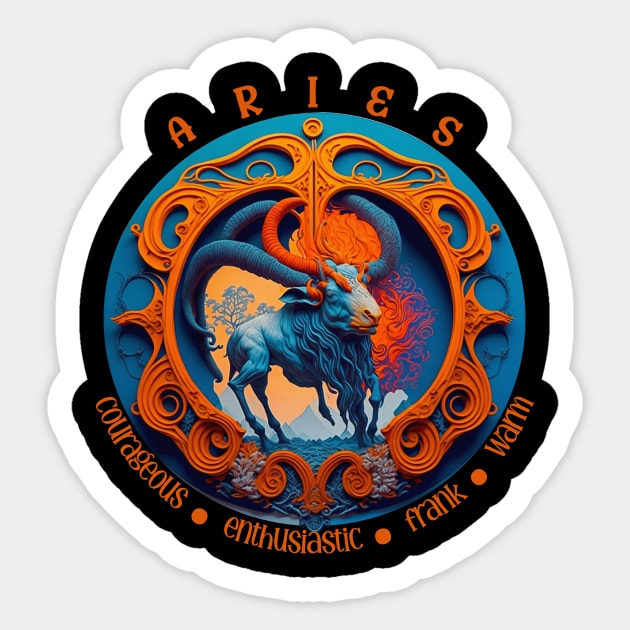 Design for Aries Zodiac Sign_8 Sticker by thematics